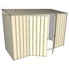 Build-A-Shed 1.2 x 3.0 x 2.0m Skillion Double Hinged Side Doors Shed - Cream