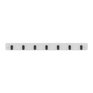Mode 7 Black Hooks On White Board Key Rack