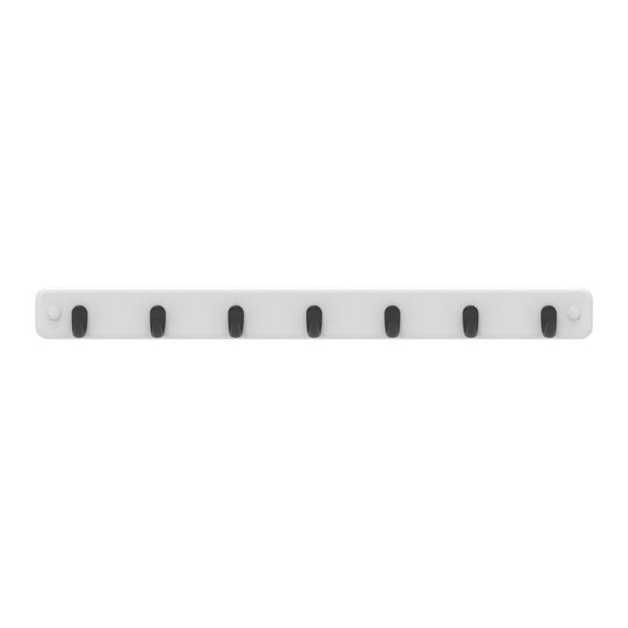 Mode 7 Black Hooks On White Board Key Rack