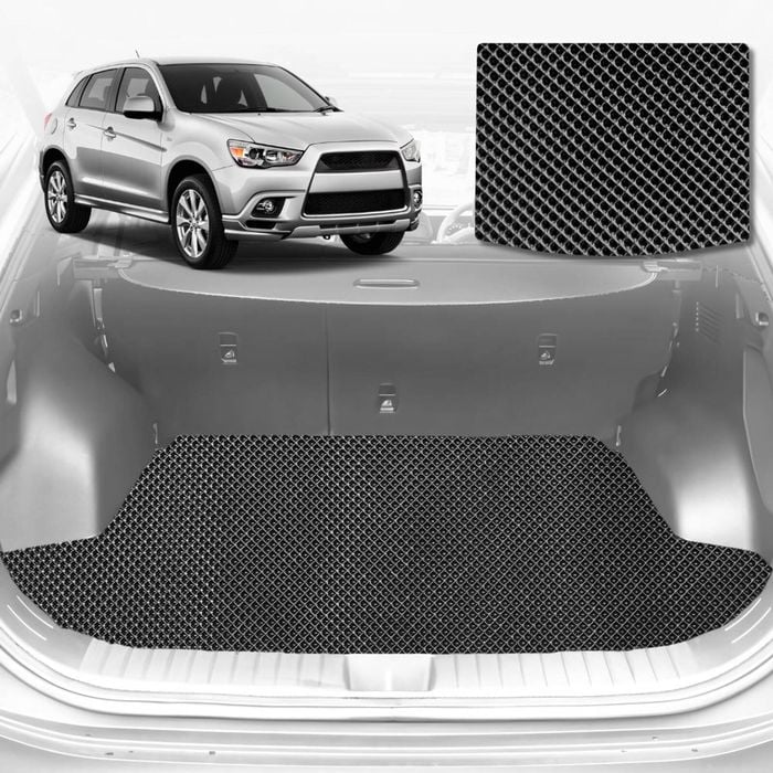 6D Diamond Car Boot Mat for Mitsubishi ASX (GA)2010-Current-Cargo Mat-Black-Outback GT