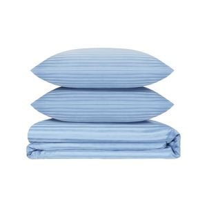 LINENOVA 1800TC Striped Comfort Quilt Cover Set - Single,Light Blue