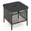 Costway Pe Rattan Side Table Patio Square Coffee Table