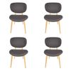 Pack of 4 | Nobu Upholstered Dining Chair | Natural Legs - Dark Grey Fabric