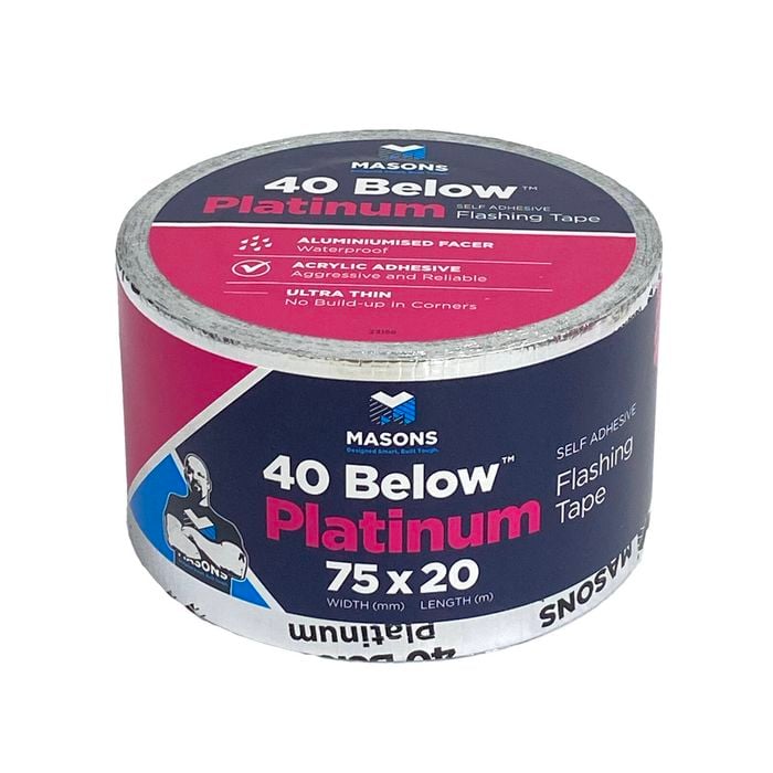 Masons 75mm x 20m 40 Below Platinum Flashing Tape - 75mm