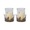 Willow & Silk Set of 2 Garden Chook Candleholders - Rust