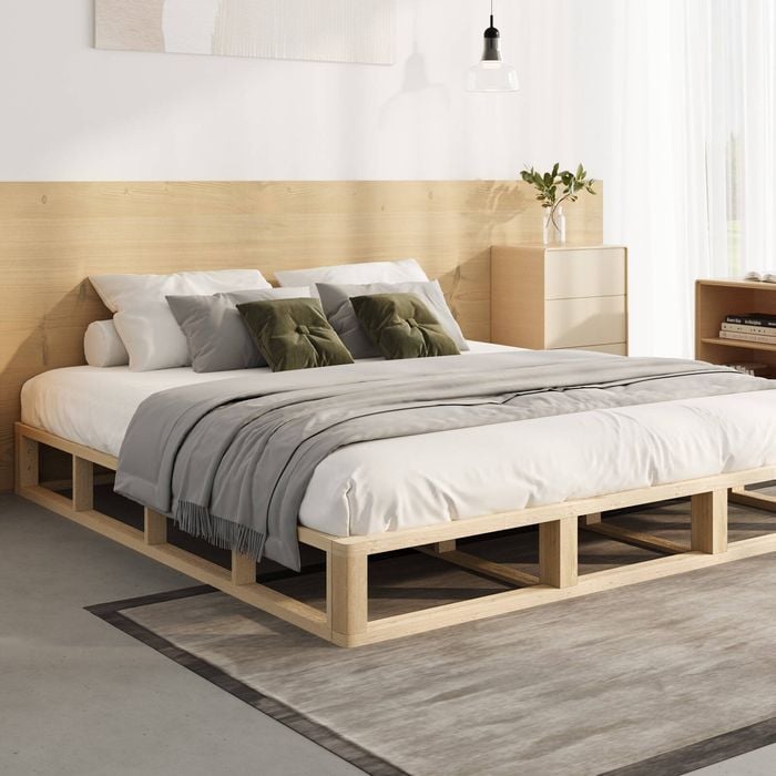 Oikiture Wooden Bed Frame Base-King