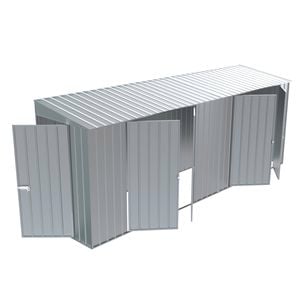 Build-a-Shed 1.2 x 5.2 x 2.0m Zinc Skillion Double Plus Double Hinged Side Doors Shed