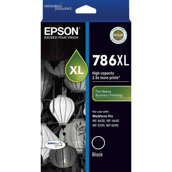 Epson Genuine Original Epson 786XL Black Ink Cartridge Toner High Capacity T787192