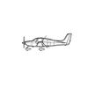 Ignite Laser Cirrus SR22T GTS - Turbocharged High-Performance Aircraft Silhouette Metal Wall Art Coated Black 23.6 inch - 60 cm