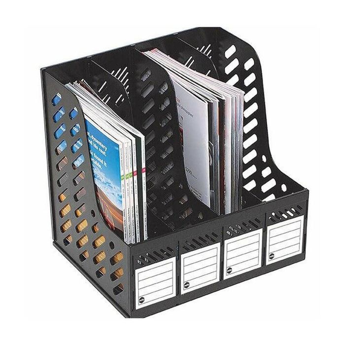 Marbig Magazine Rack Black (4 Section)