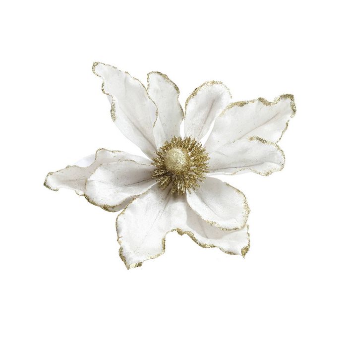 Jingle Jollys 14Pcs Christmas Tree Flower Set Garland Wreath Poinsettia White