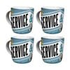 4x Nostalgic-art Ceramic Mug Service Repair Blue Retro Print 330ml
