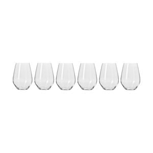 6pc Krosno Harmony 600ml Stemless Wine Glass Set - Clear