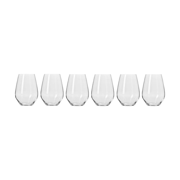 6pc Krosno Harmony 600ml Stemless Wine Glass Set - Clear