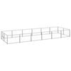 vidaXL Dog Kennel Steel Outdoor Puppy Enclosure - Silver