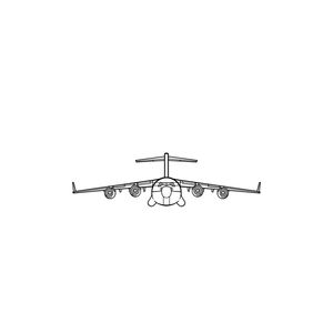 Ignite Laser Boeing C-17 Globemaster III - Strategic Transport Aircraft Silhouette Metal Wall Art Rustic Metal 23.6 inch - 60 cm