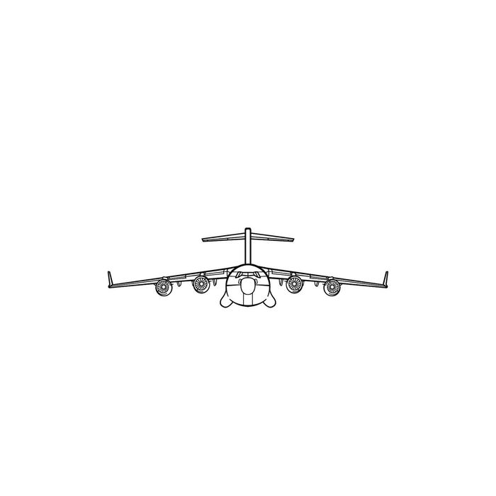Ignite Laser Boeing C-17 Globemaster III - Strategic Transport Aircraft Silhouette Metal Wall Art Rustic Metal 23.6 inch - 60 cm