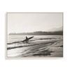 Artey | BW Surfer - Framed Canvas - White Frame - 55 x 70cm