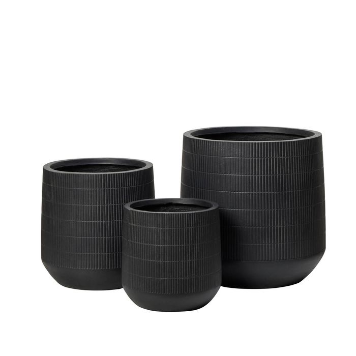 Rogue Otto Planter 3pcs Set - Black 44.5x44.3cm