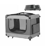 Costway Portable Pet Travel Carrier Extra Large Soft Pet Crate 92.5x63x71cm Grey