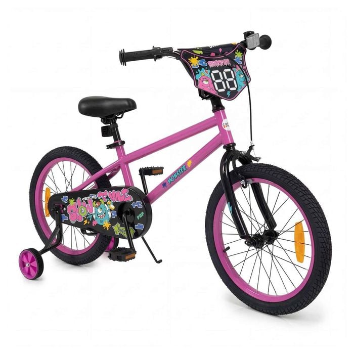 Costway 45cm Kid Bike Adjustable Bicycle Training Wheel Balance Pink
