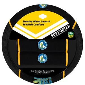 Parramatta Eels Official Nrl Steering Wheel Cover And Seat Belt Cover Set