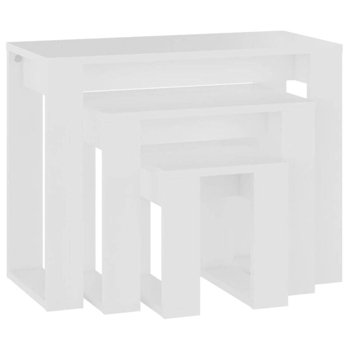 vidaXL 3x Nesting Tables White Couch Side End Coffee Table