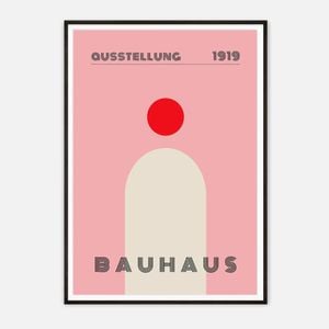 Galrie Bauhaus Ausstellung 1919 Art Print–Iconic Abstract Geometric Modern Design Decor, Black Frame, A2 42 x 60cm (16 x 24inch)