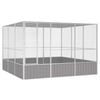 vidaXL Bird Cage Grey Galvanised Steel Parrot Pigeon Cage Bird House Aviary