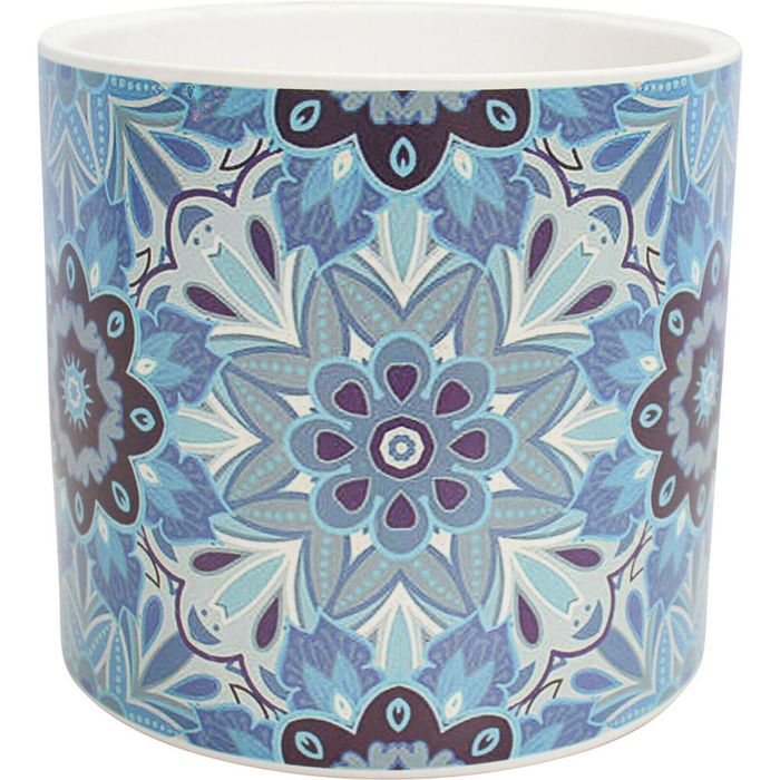 LVD Ceramic Decorative Indoor Planter Pot Mykonos 13x12cm Blue/White