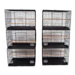 Set of 6 Canary Breeding Bird Cage 60x41x41cm Black