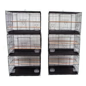 Set of 6 Canary Finch Budgie Breeding Bird Cage 60x41x41cm Black Breeding Bird Cage