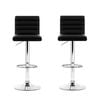 Homfurn Set Of 2 Bar Stools, Padded Leather, Gas Lift, Modern Kitchen Dining Furniture