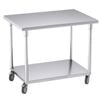 Soga 100cm Stainless Steel Work Bench with Wheels