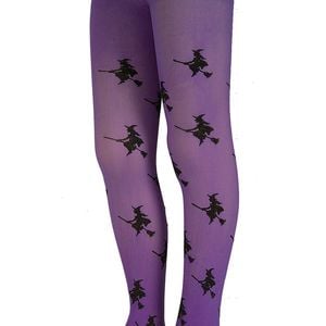 Glitter Witch Tights Halloween Costume Small - Purple