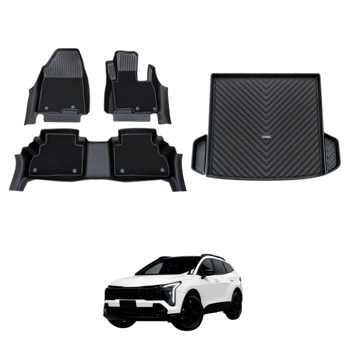 AUSGO Double-Layer Floor Mats & Boot Liner Set for KIA Sportage NQ5 PE 2025-Onwards With Subwoofer Car Floor Liners Cargo Mat