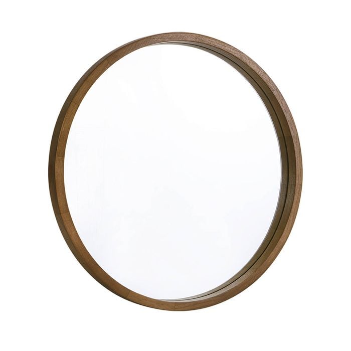 Furb Wooden Wall Mirrors Round Makeup Mirror Bathroom Home Decor 80CM