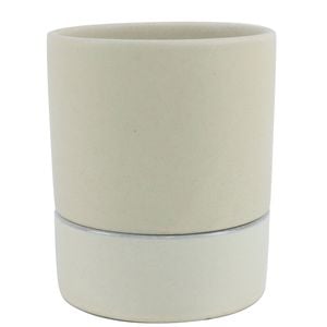 Northcote Pottery 15.6 x 18.5cm Cream Jac Cylinder Ceramic Indoor Pot With Saucer