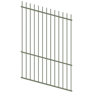 ProtectorAl 0350-1200mm x 1800mm Pale Eucalypt Picket Top Pool Fence Panel Raked Up to 15º