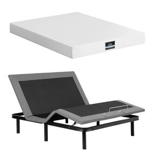 Artiss Queen Size Adjustable Bed Frame With Giselle Cooling Gel-infused Mattress