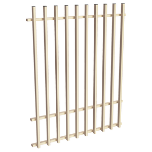 ProtectorAl 0350-1200W x 1500H Primrose Aluminium Batten Pool Fence Panel with Mid Rail