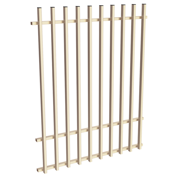 ProtectorAl 0350-1200W x 1500H Primrose Aluminium Batten Pool Fence Panel with Mid Rail