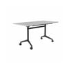 Olg Modulus Flip Table Black And Silver Frame New Oak Smooth Top L1800mm X W750mm
