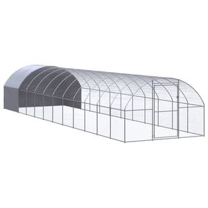 vidaXL Outdoor Chicken Coop Hen House Pet Cage Chicken Run Galvanised Steel