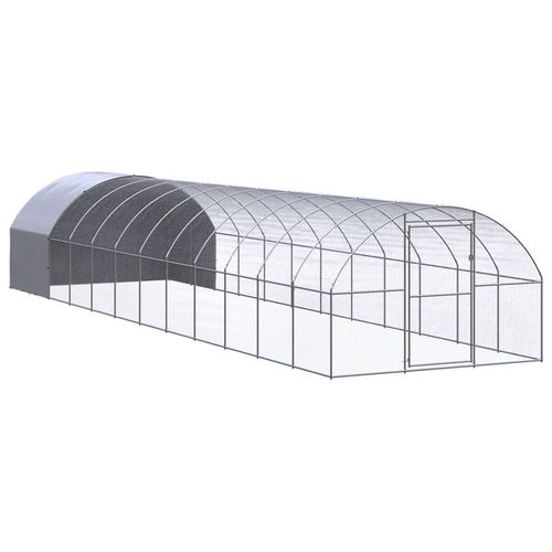 vidaXL Outdoor Chicken Coop Hen House Pet Cage Chicken Run Galvanised