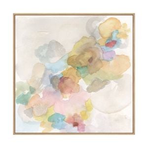 Artey | Soft Bloom II - Framed Canvas - Natural Frame - 120 x 120cm