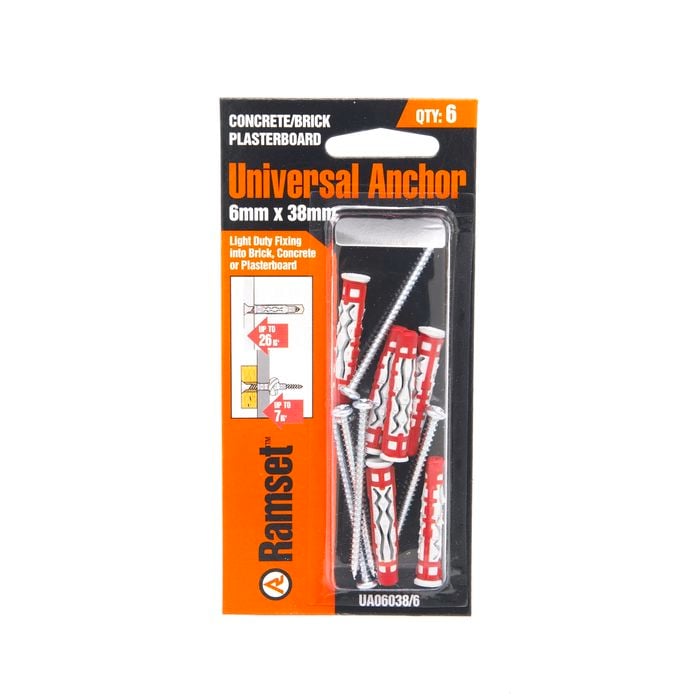 Ramset 6 x 38mm Universal Anchor - 6 Pack