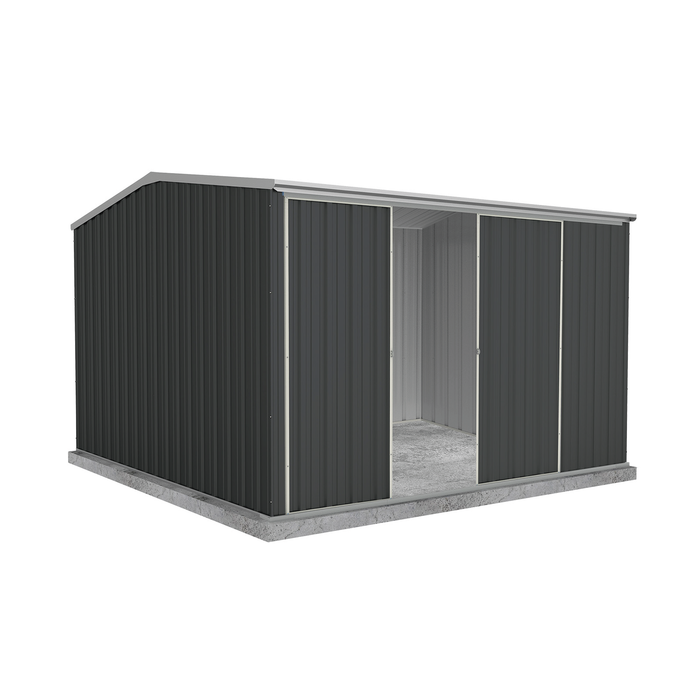 Absco Sheds 3.0 x 3.0 x 2.06m Monument Ezislider Double Sliding Door Garden Shed