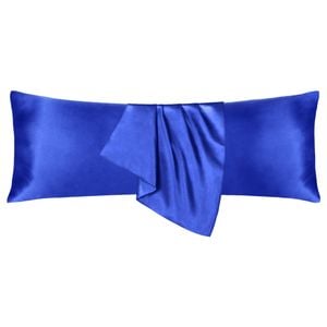 LINENOVA 2pcs Luxury Silk Satin Pillow Cases Pillowcase Cushion Covers - Body,Royal blue