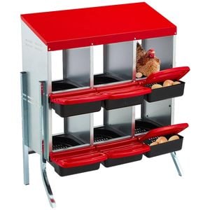 Advwin 6 Holes Chicken Nesting Boxes Metal Chicken Egg Laying Box Egg Collection